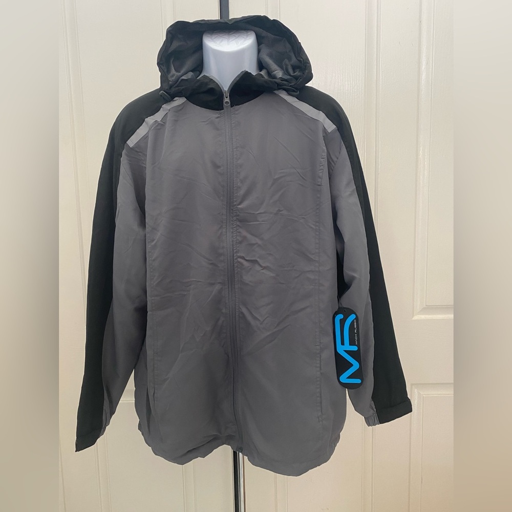 🔵NEW wTag-Mack Russo Gray/Black Lined Windbreaker Jacket L